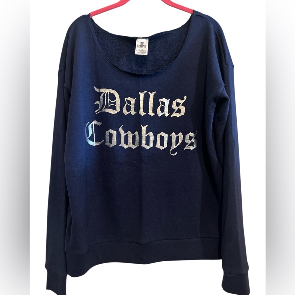 PINK Victoria's Secret Vintage Dallas Cowboys Sweatshirt in Navy Blue Size Large